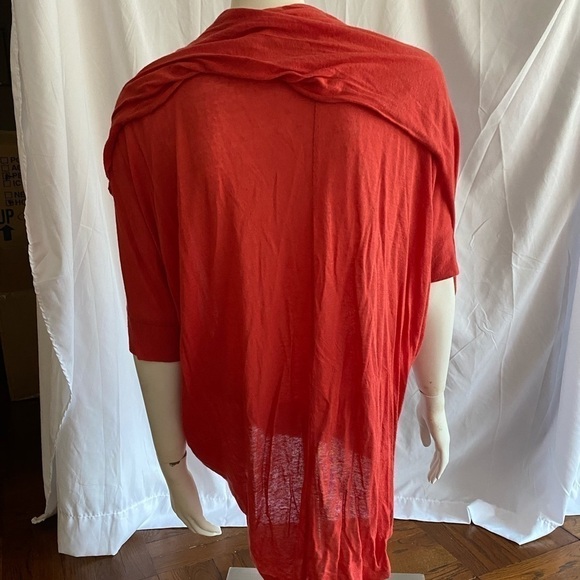 Beautiful Free People Orange Drape Top Size Small - Picture 4 of 6